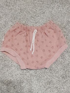 Toddler Dusty Pink Knit Bubble Shorts with Drawstring